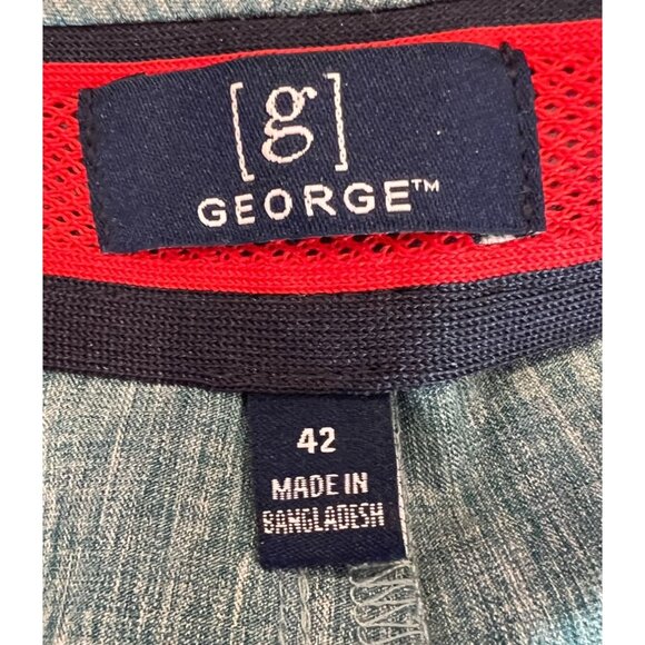 George Flat Front Shorts Blue Green Teal Polyester Spandex Lightweight Size 42 - Picture 5 of 8